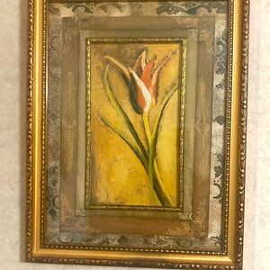 Elegant Floral Art with Gold Frame
